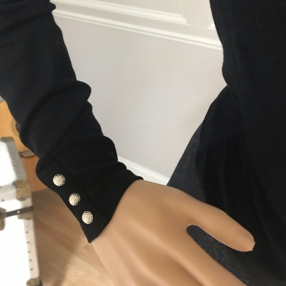 WHBM Black Cold Shoulder Top. Size S. NWT - Picture 2 of 5